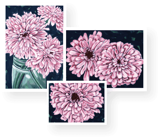 A bright splash of lemon and peach to wake up your winter bones. Spring has officially entered the chat! (*paintings in progress)